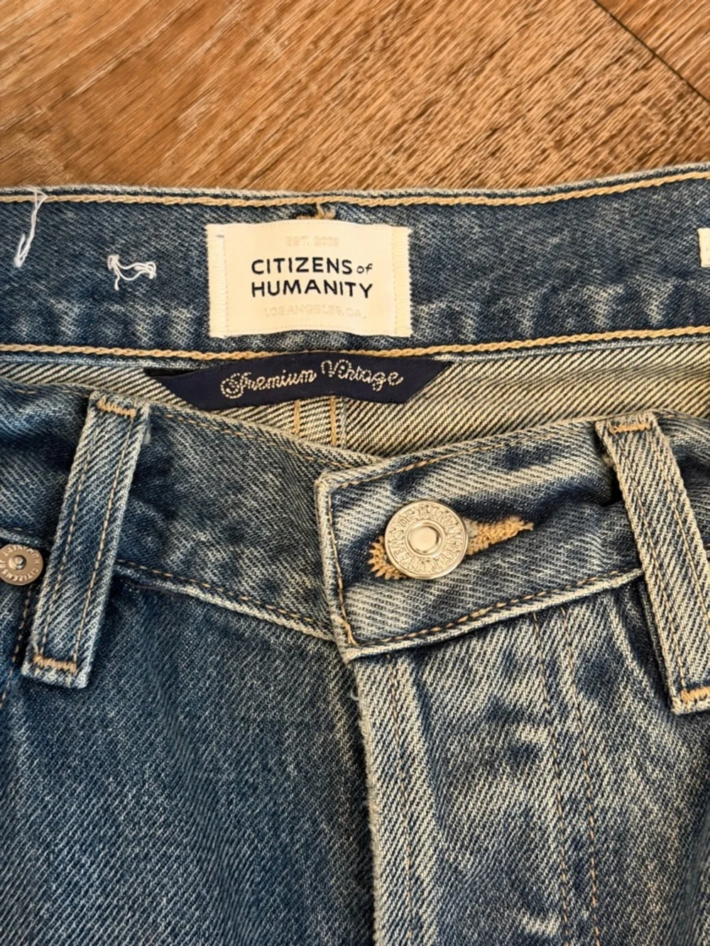Citizens of Humanity Blue Ayla Baggy Tuxedo Stripe Jeans - Picture 3 of 7